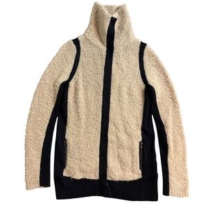 Anthropologie Sparrow Wool Mohair Mock Neck Cardigan Sweater Textured Knit S